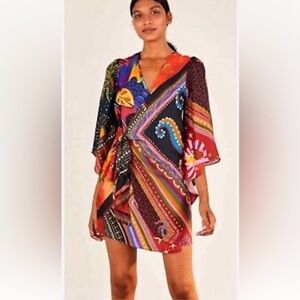 Multicolor V-Neck Women's Dress